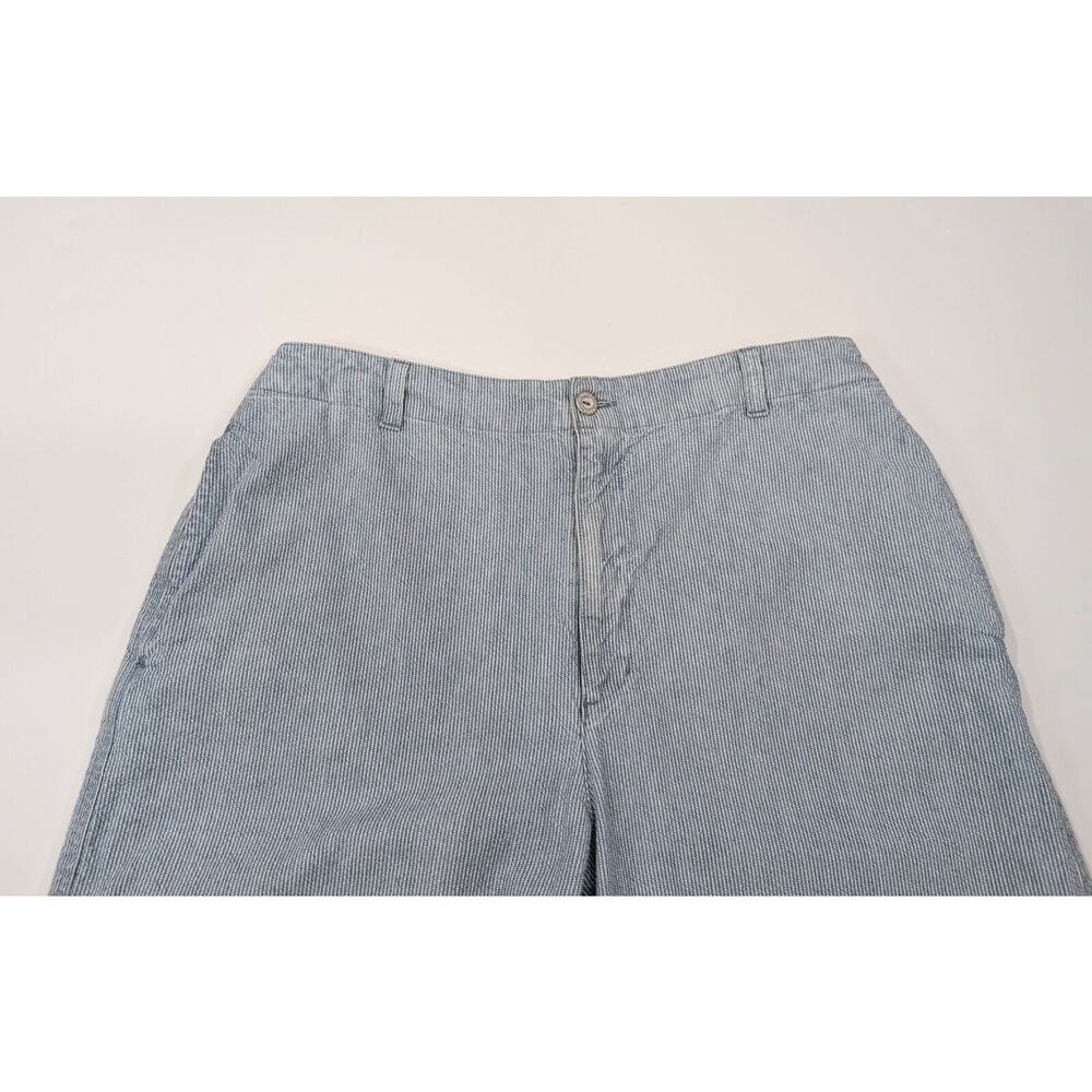 Vintage 90s Shorts Bermuda Light Blue White Stripe Women's Size 14 - Picture 2 of 5